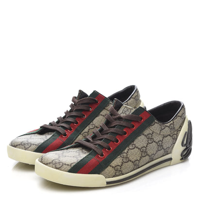 Gucci GG Monogram Web Womens Script Sneakers 37 Brown 3 of 8