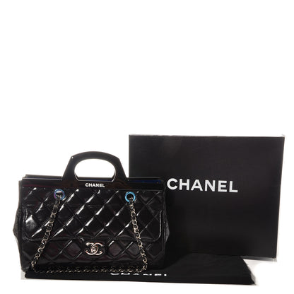 Chanel Glazed Calfskin CC Delivery Small Tote Black 5 of 8