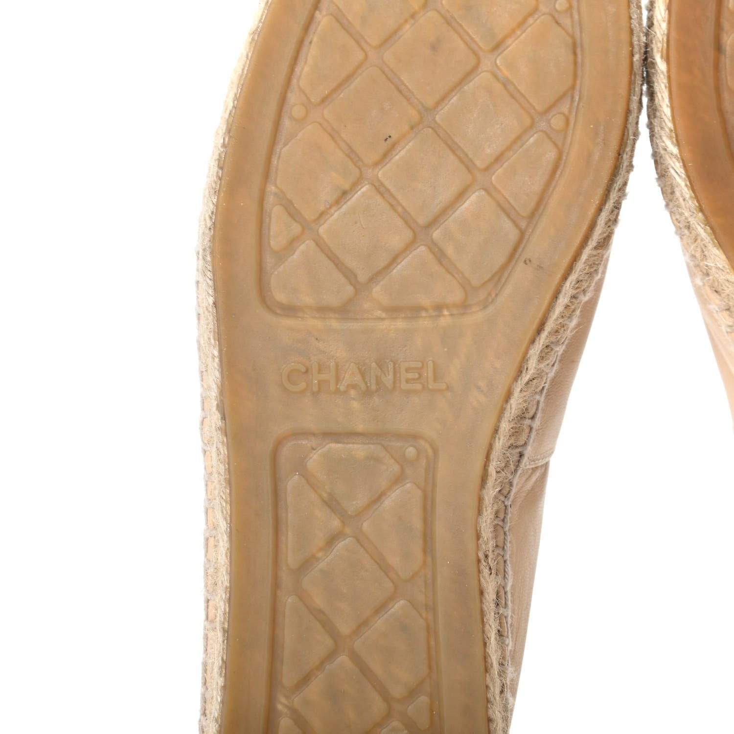 Chanel Lambskin CC Espadrilles 40 Beige Black 7 of 7
