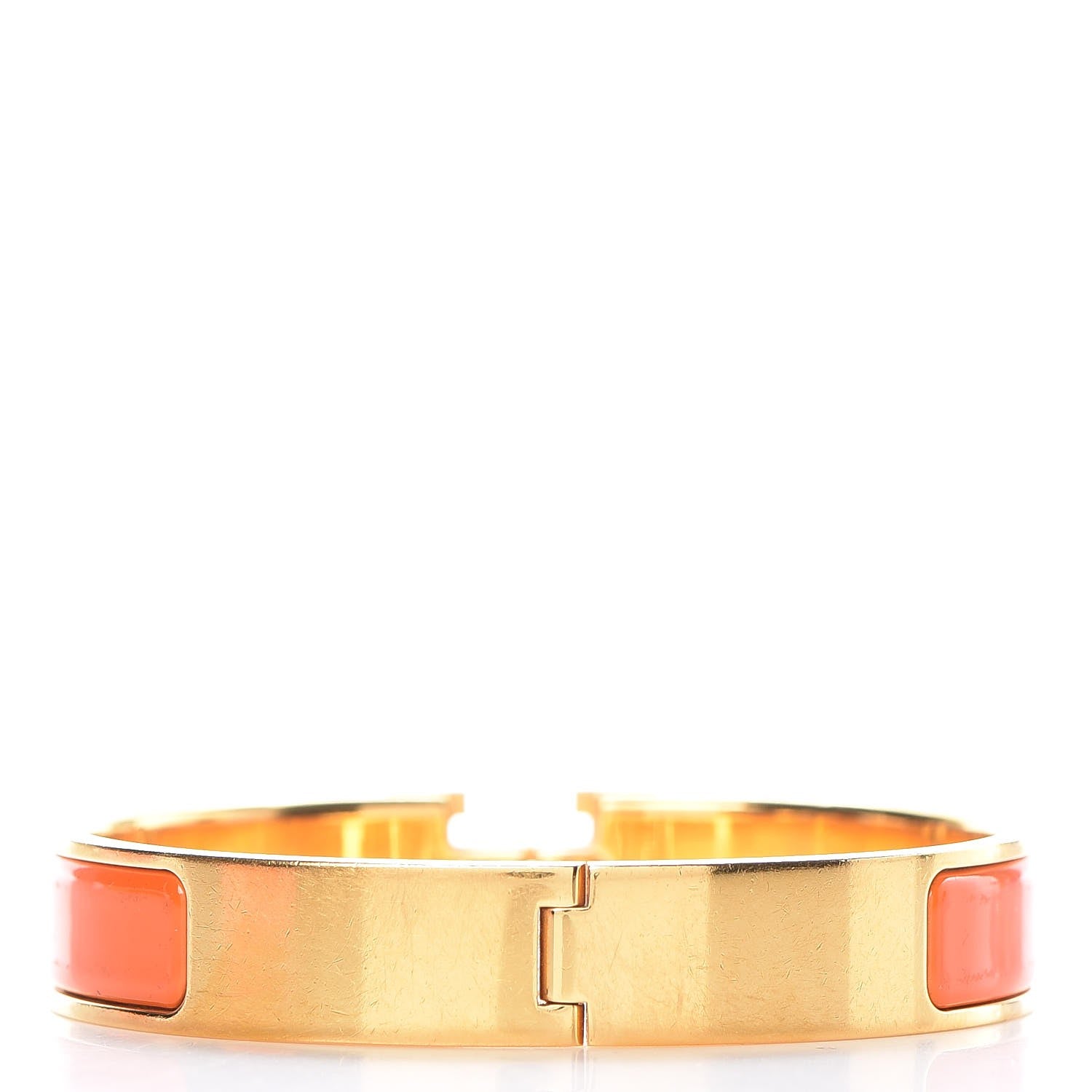 Hermes Enamel Narrow Clic Clac H Bracelet GM Orange 3 of 6