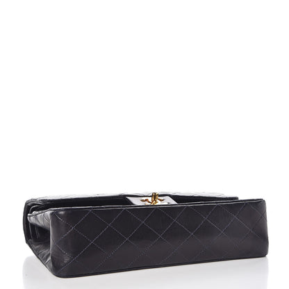 Chanel Lambskin Quilted Medium Double Flap Navy 5 of 9