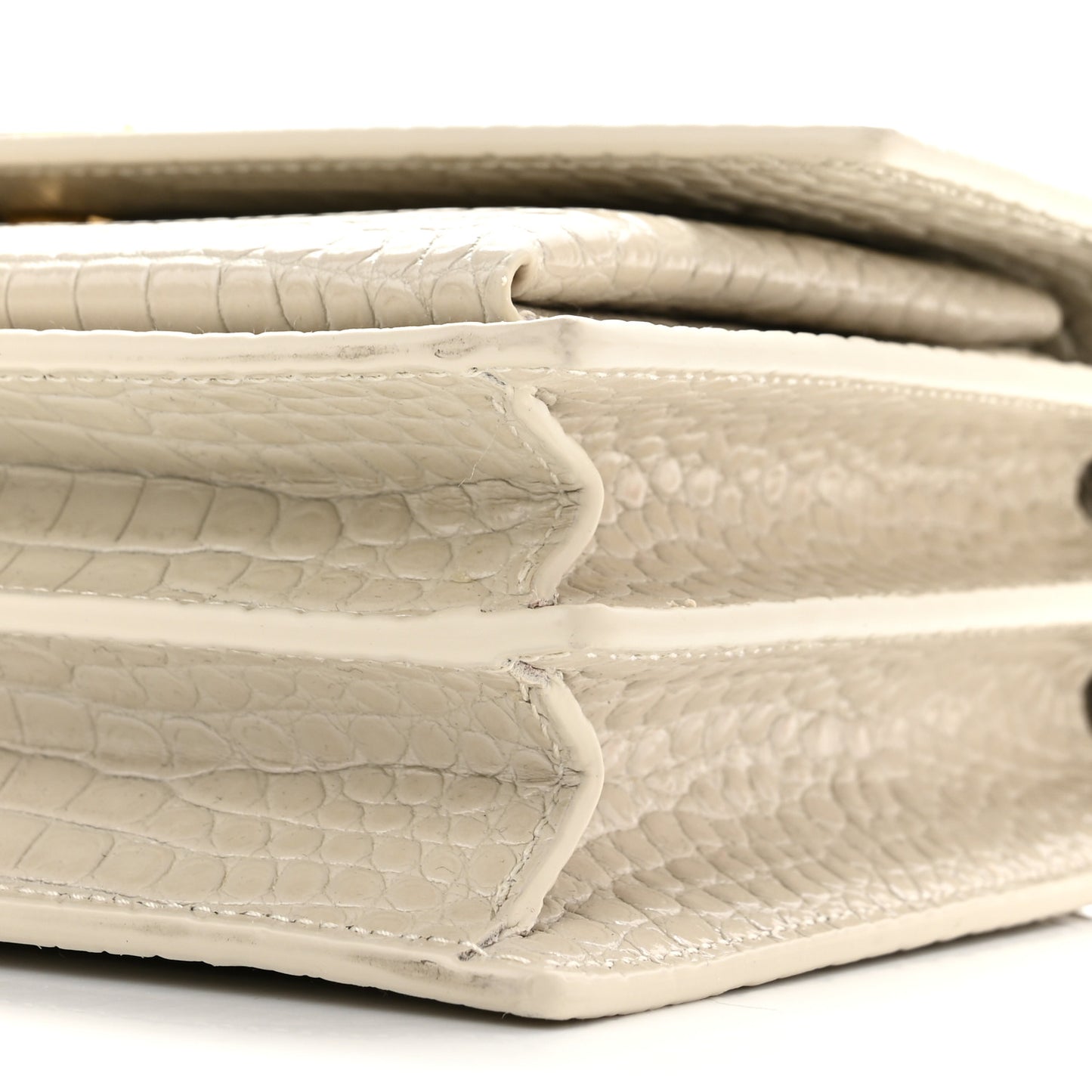 Calfskin Crocodile Embossed Medium Monogram Sunset Blanc Vintage