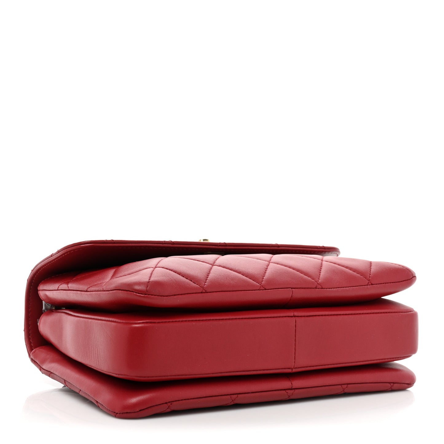 Lambskin Quilted Small Trendy CC Flap Dual Handle Bag Red