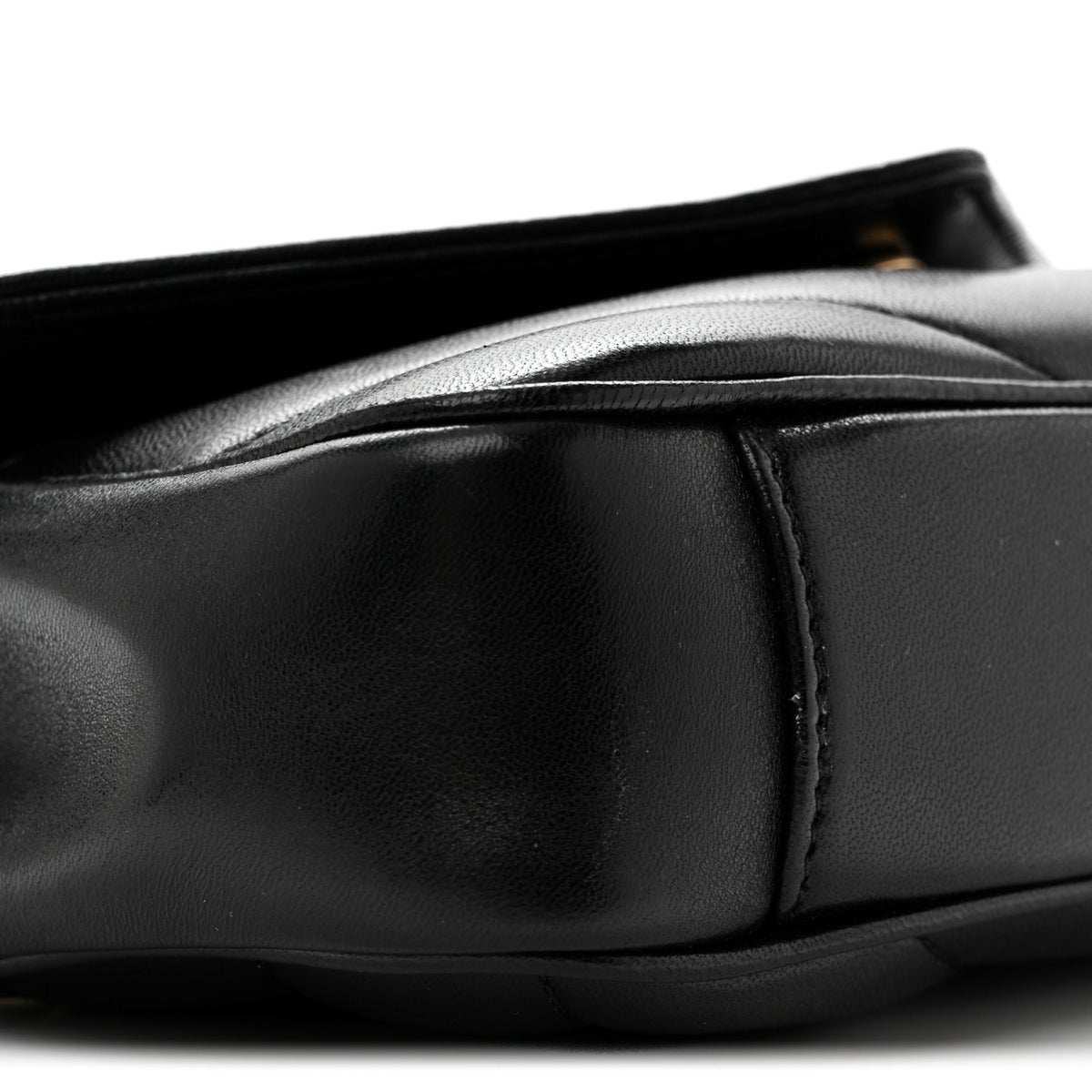 Lambskin Chevron Quilted Mini Loulou Black