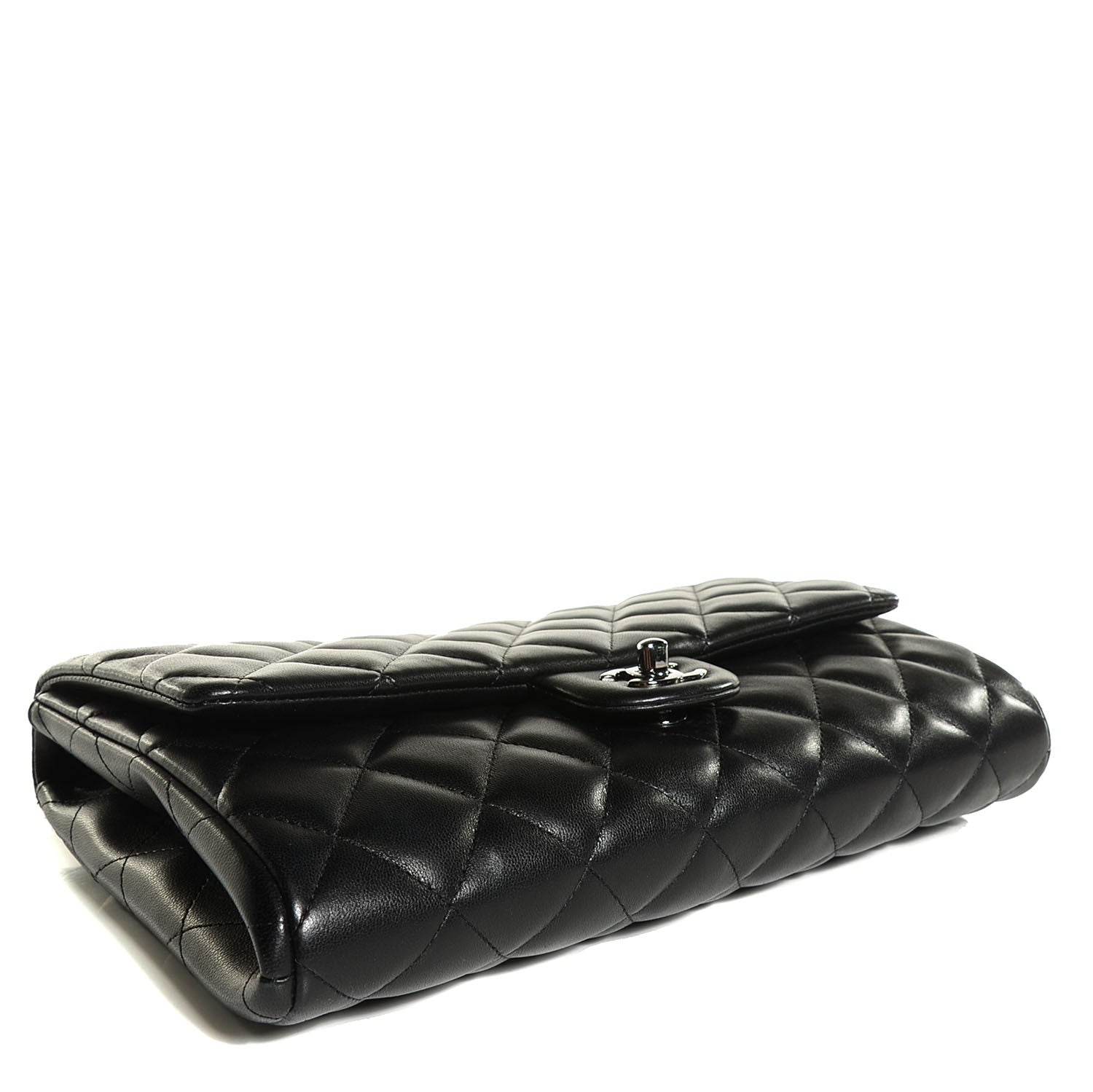 Chanel Lambskin Quilted Clutch With Chain Flap Black 4 of 8