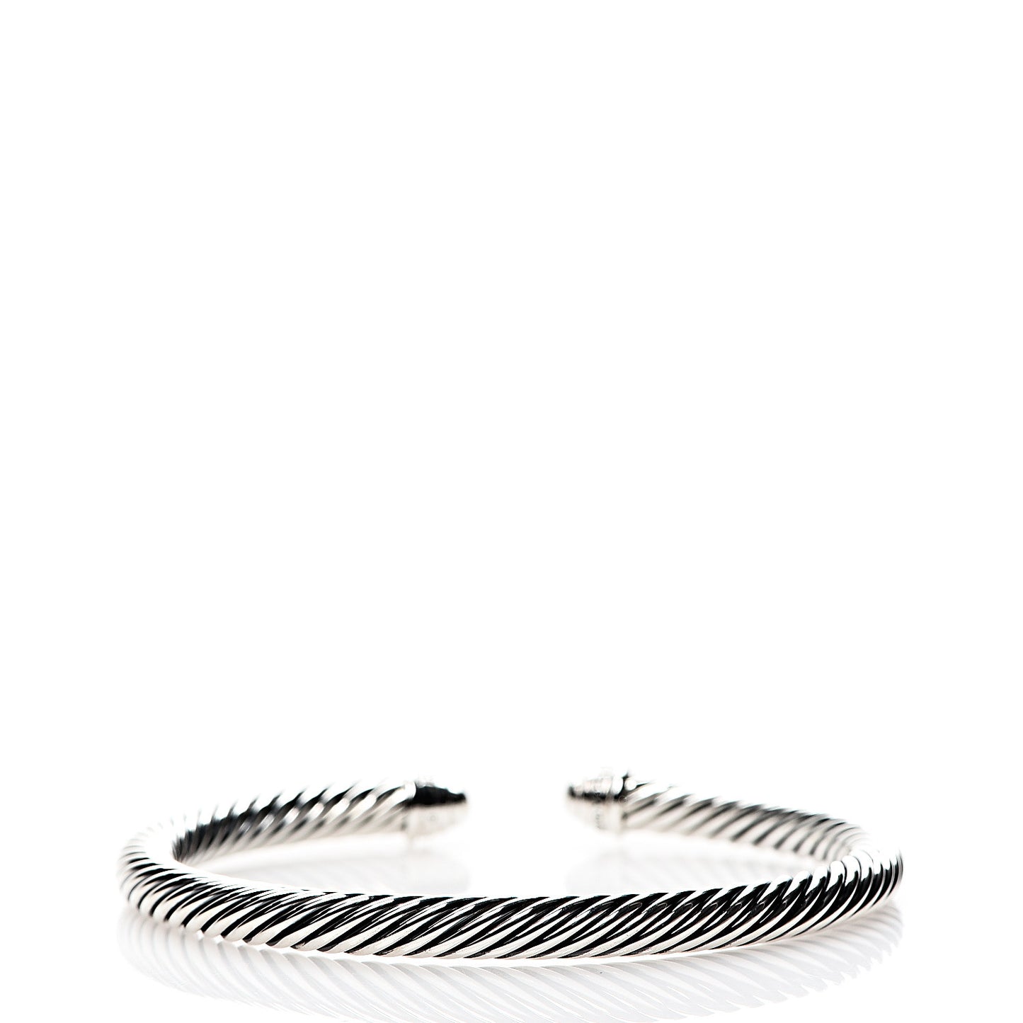 Sterling Silver Diamond 5mm Cable Classics Dome Bracelet