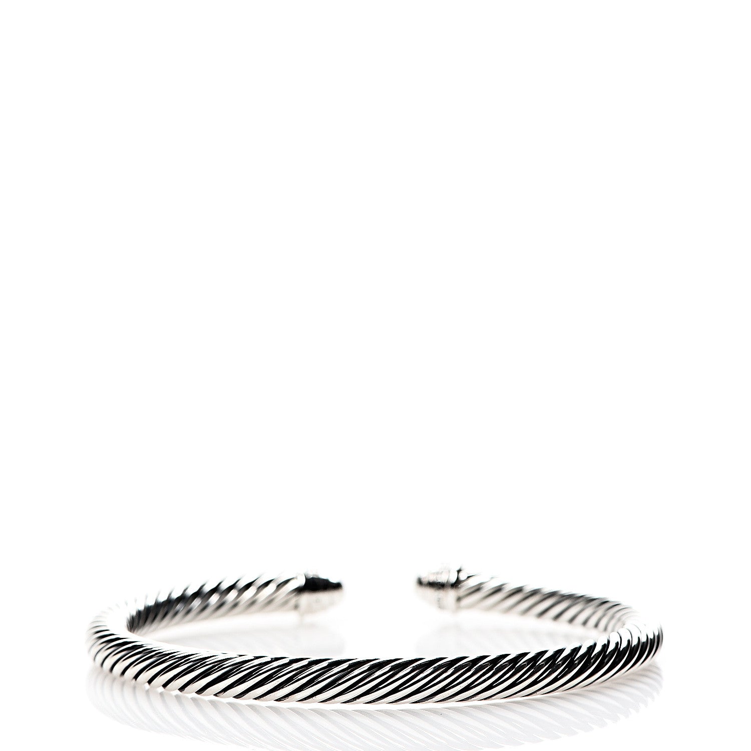 David Yurman Sterling Silver Diamond 5mm Cable Classics Dome Bracelet 2 of 4