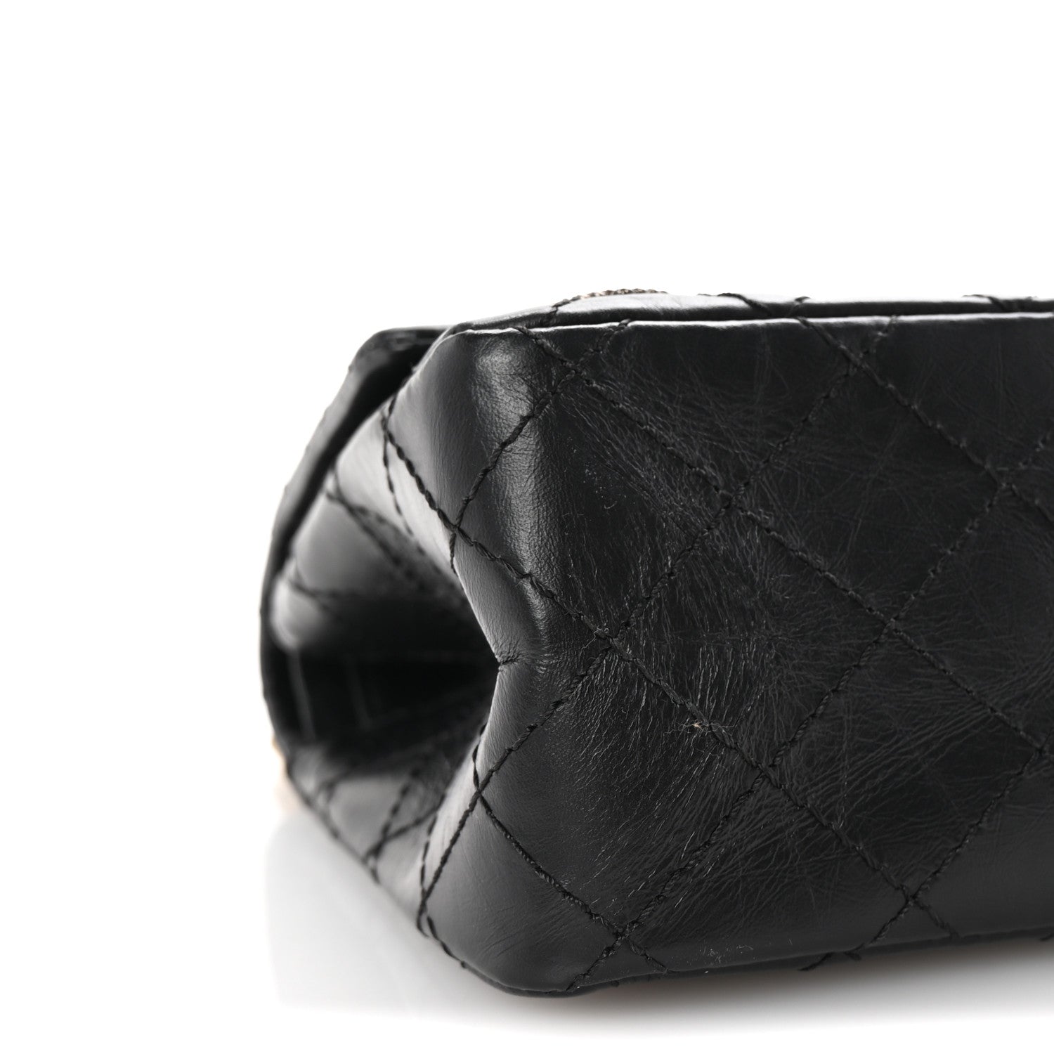 Chanel Aged Calfskin Quilted Casino 2.55 Reissue 225 Flap Black 9 of 10