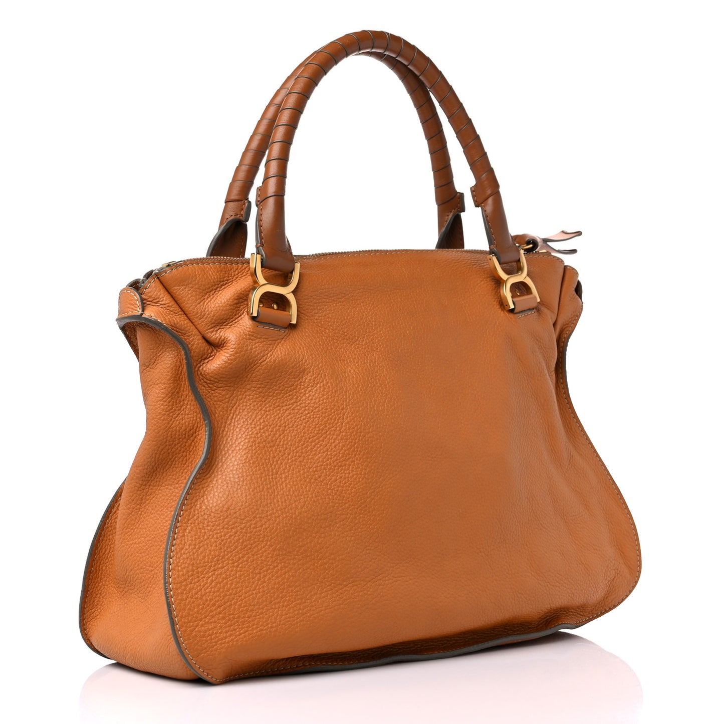 Calfskin Medium Marcie Satchel Brown Sugar