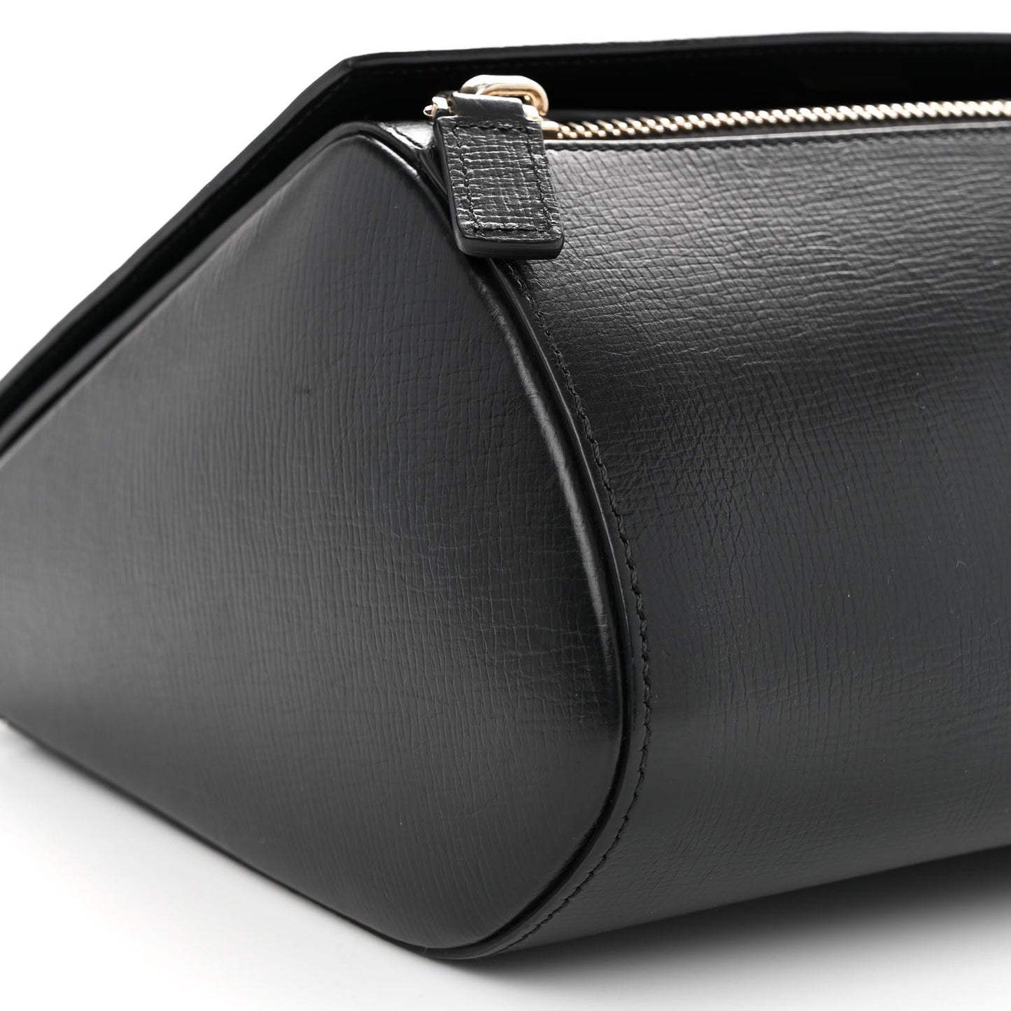 Textured Calfskin Medium Pandora Box Crossbody Bag Black