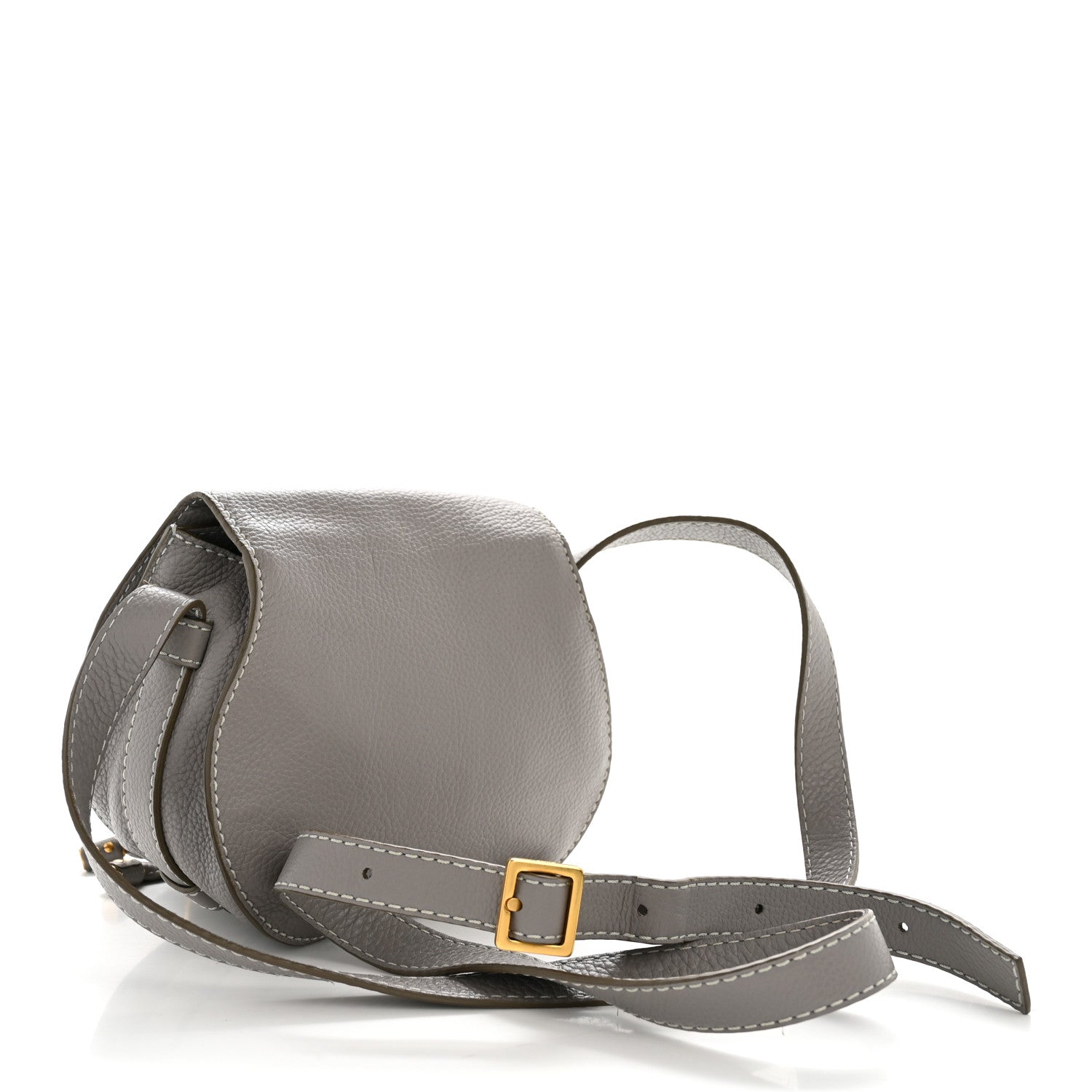Chloe Calfskin Mini Marcie Round Crossbody Bag Cashmere Grey 3 of 14