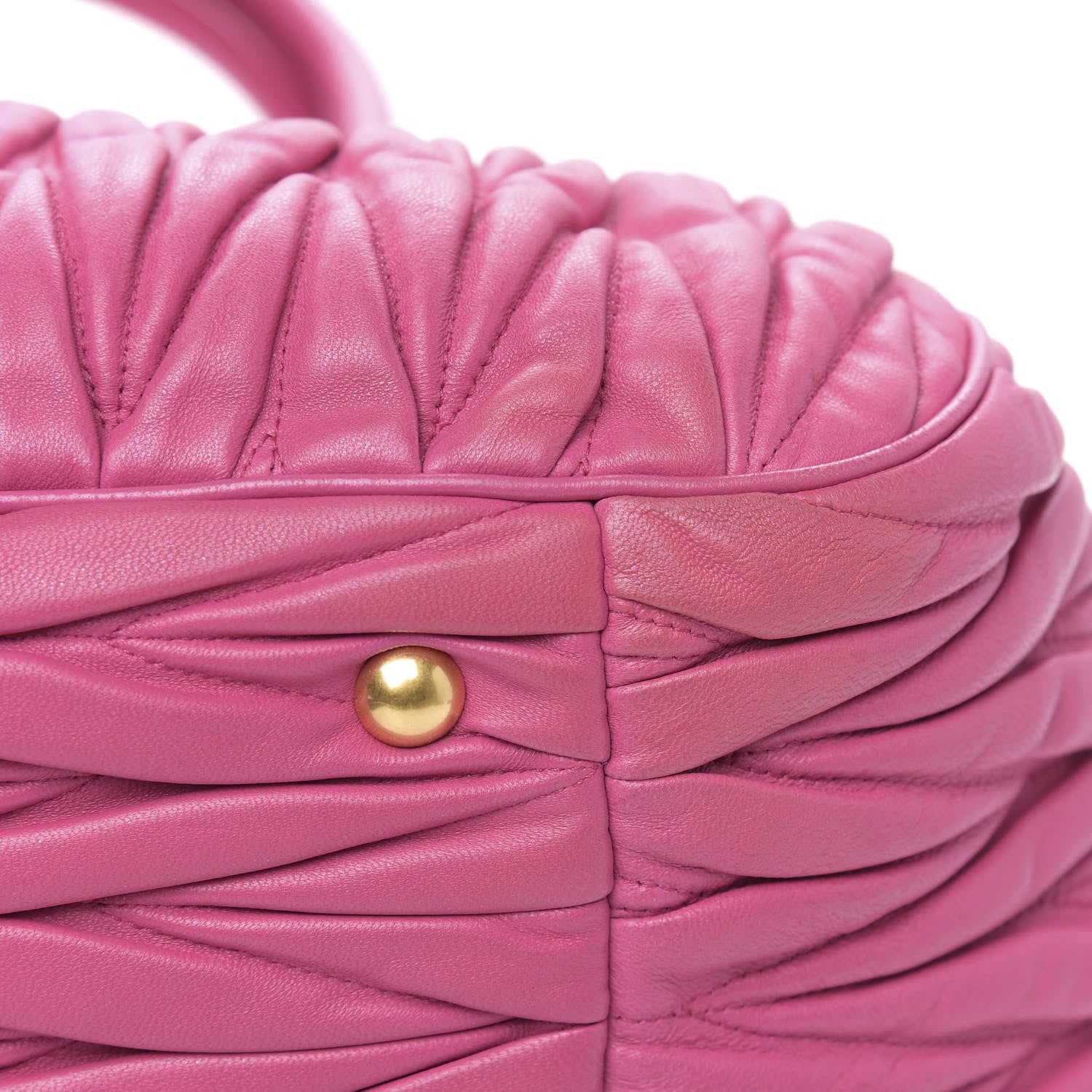 Miu Miu Nappa Matelasse Bauletto Top Handle Bowler Loto 12 of 16