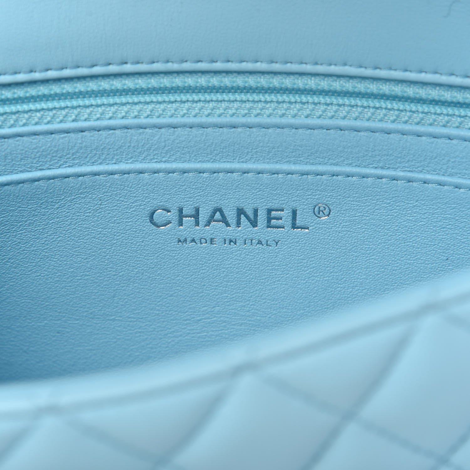 Chanel Lambskin Quilted Mini Rectangular Flap Neon Blue 8 of 11