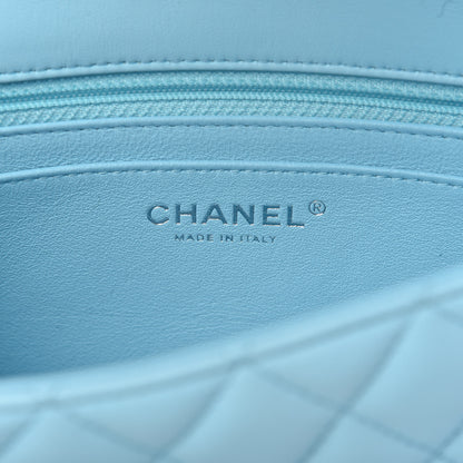 Chanel Lambskin Quilted Mini Rectangular Flap Neon Blue 8 of 11