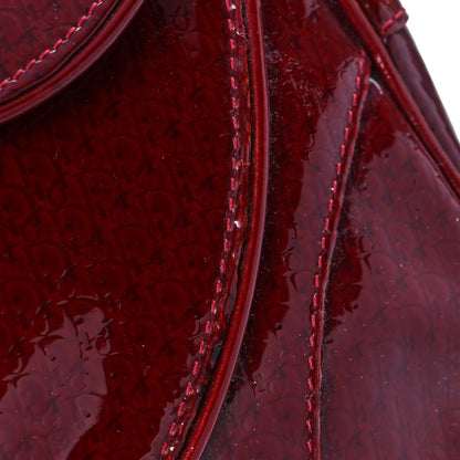 Christian Dior Patent Diorissimo Double Saddle Bag Dark Red 20 of 21