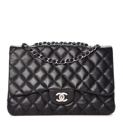 Chanel Lambskin Quilted Jumbo Single Flap Black 1 of 8