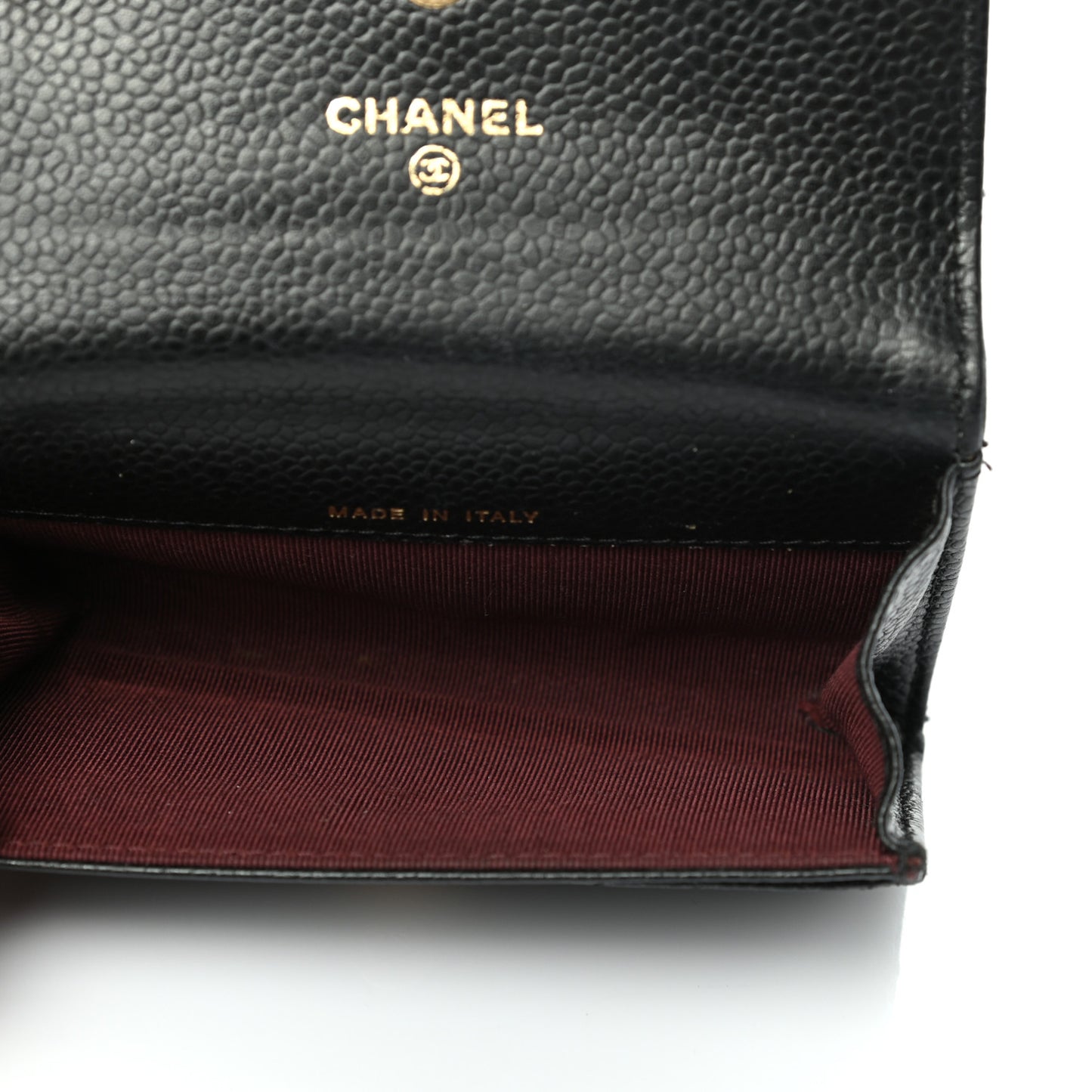 Caviar Quilted Flap Card Holder Black