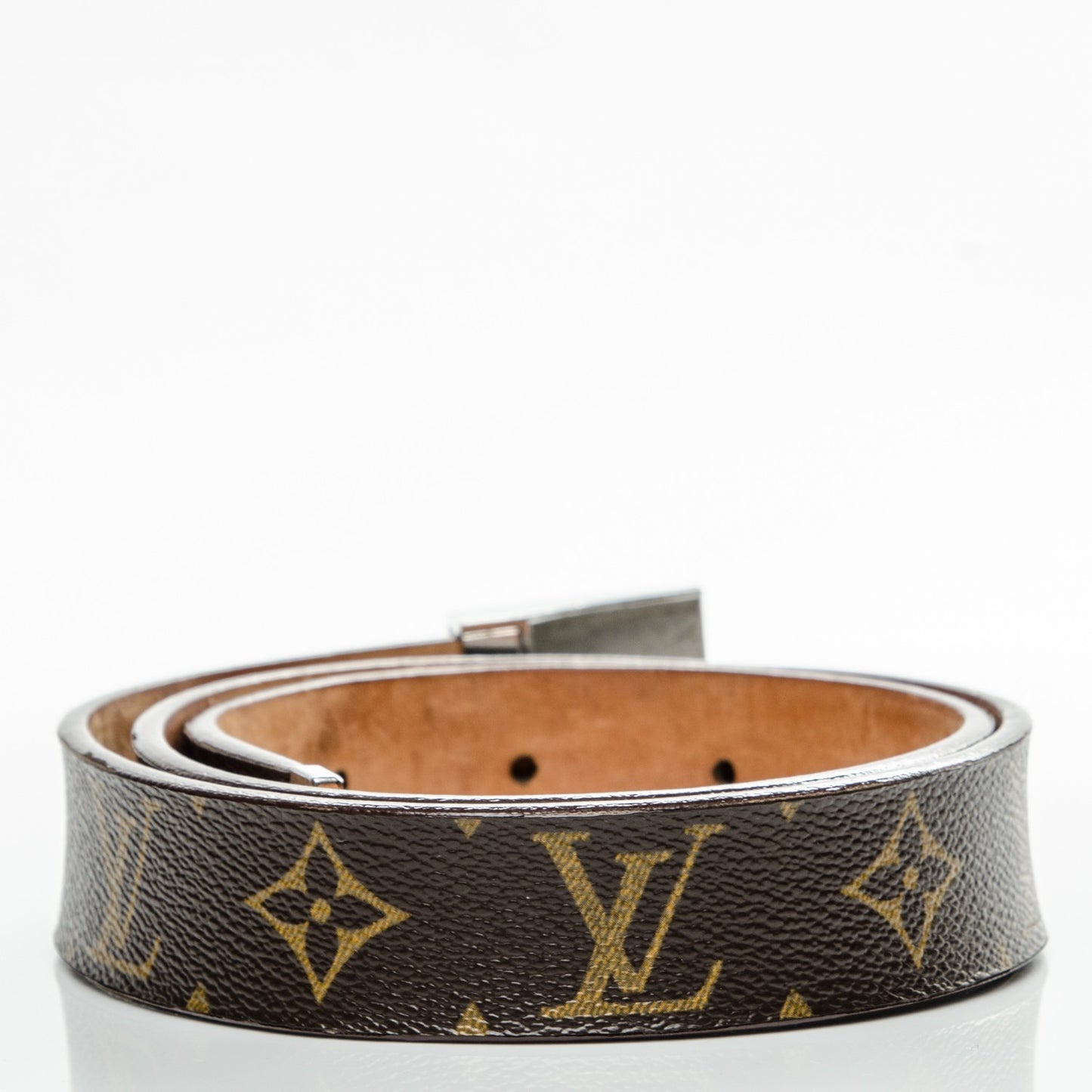 Monogram Ceinture Belt Silver Buckle 80 32