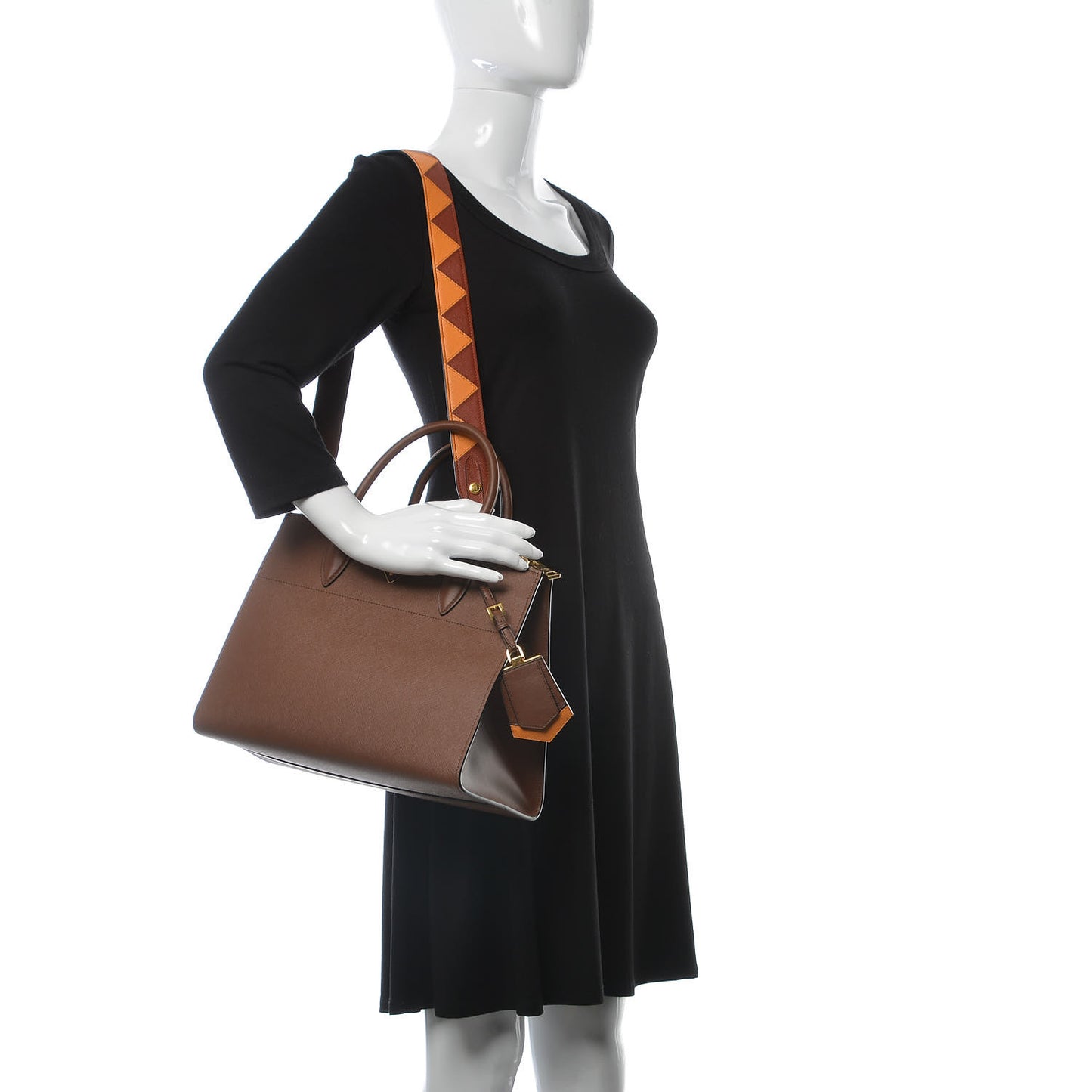 Saffiano City Calfskin Greche Paradigme Bag Palissandro