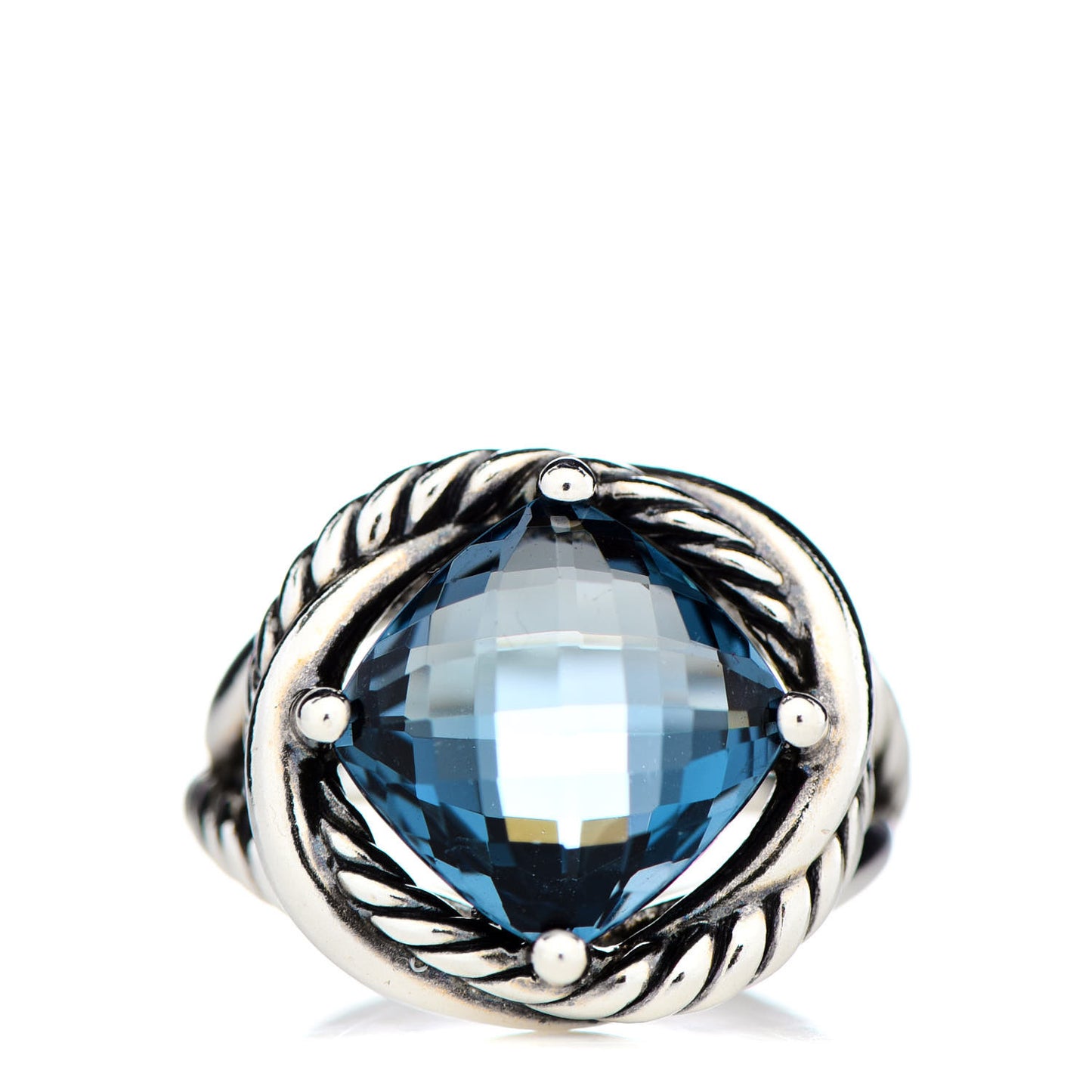 Sterling Silver Hampton Blue Topaz 11mm Infinity Ring 53 6.5