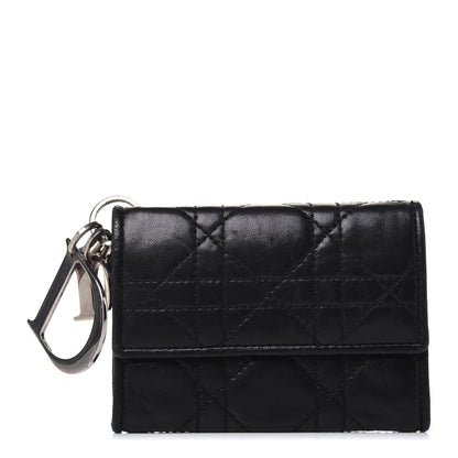 Christian Dior Lambskin Cannage Lady Dior Card Holder Black 1 of 12