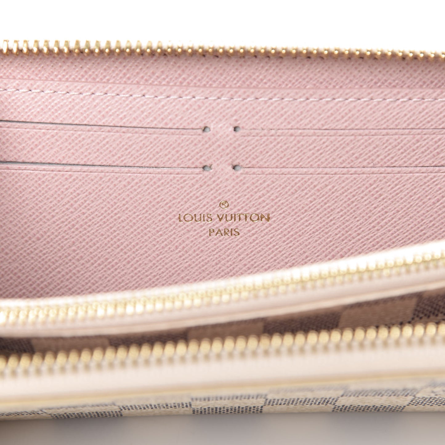 Damier Azur Clemence Wallet Rose Ballerine