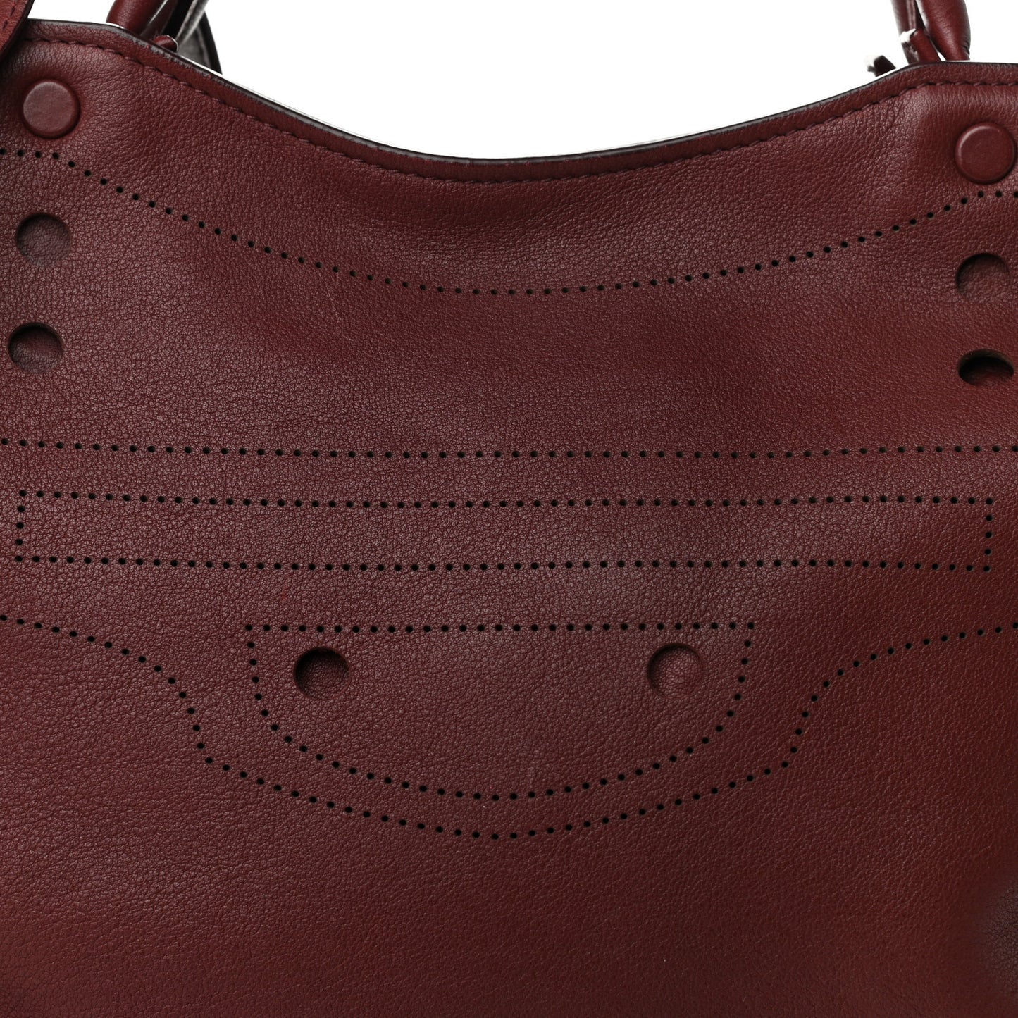 Veau Soyeux Perforated Blackout Hardware City Rouge Bordeaux
