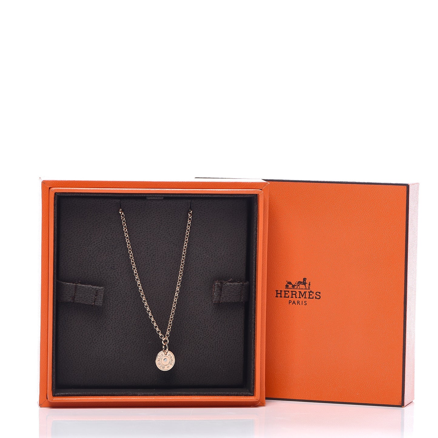 18K Rose Gold Diamond Gambade Clou de Selle Necklace