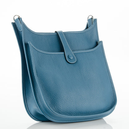 Hermes Taurillon Clemence Evelyne III GM Blue Jean 3 of 7