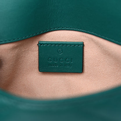 Gucci Calfskin Matelasse Super Mini GG Marmont Shoulder Bag Emerald Green 5 of 9