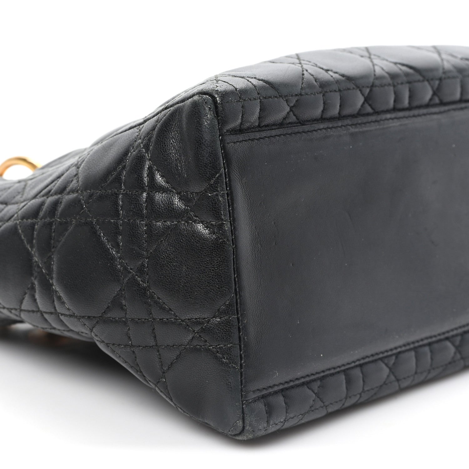 Christian Dior Lambskin Cannage Medium Lady Dior Black 9 of 12