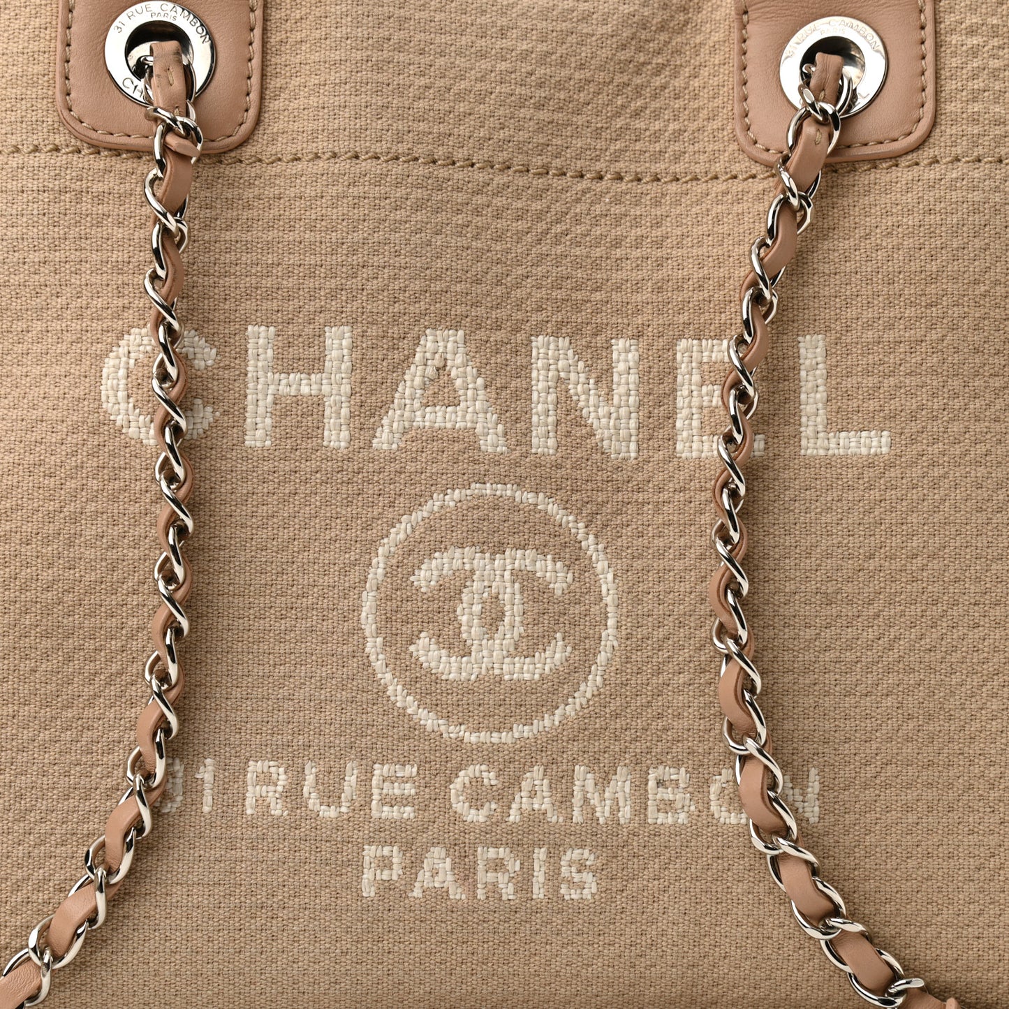 Mixed Fibers Small Deauville Tote Beige