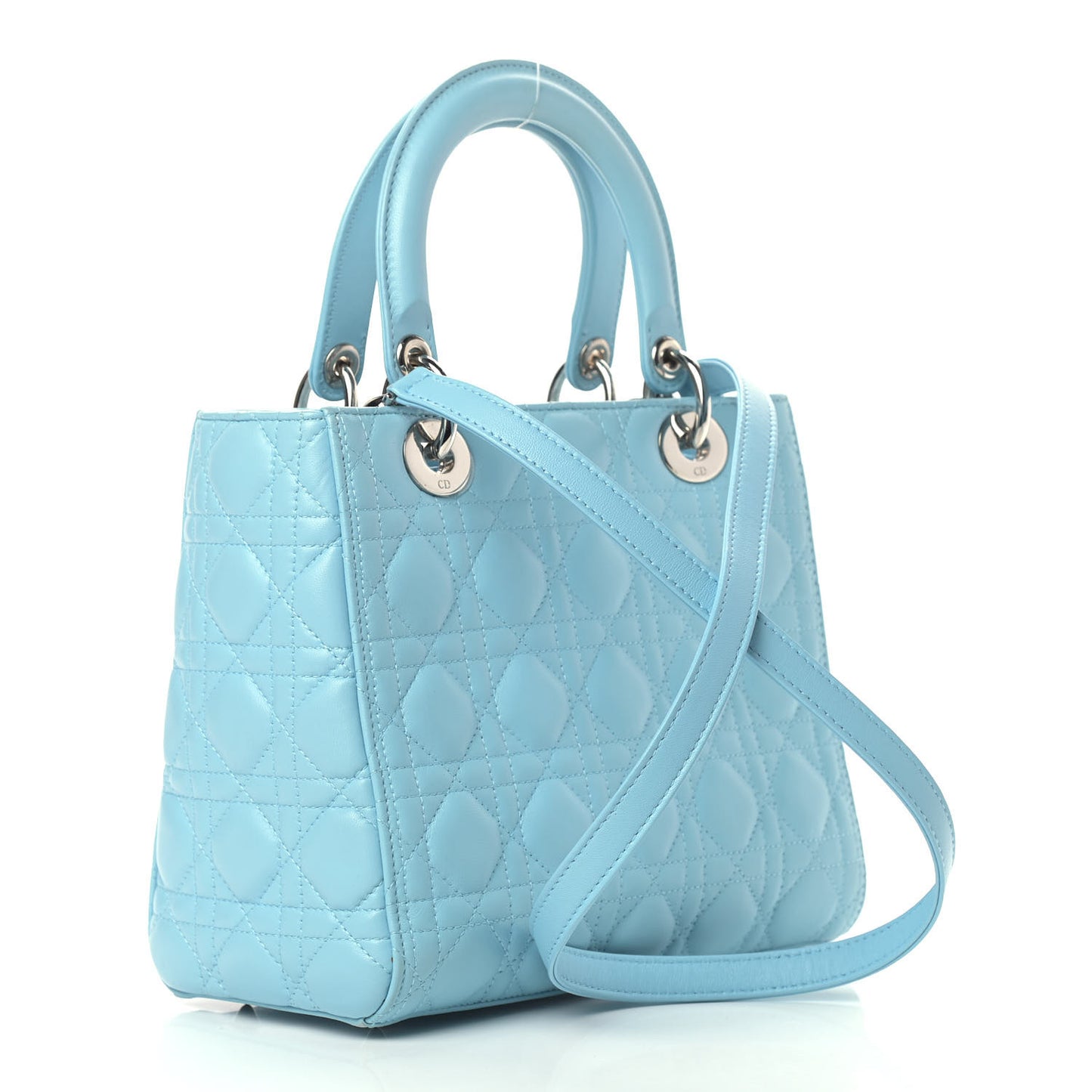 Lambskin Cannage Medium Lady Dior Light Blue