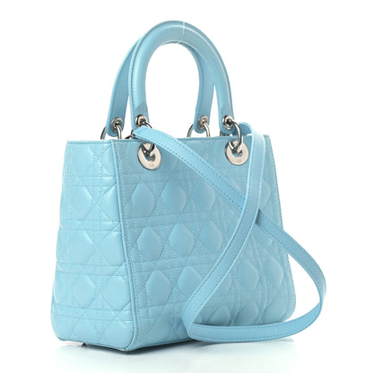 Christian Dior Lambskin Cannage Medium Lady Dior Light Blue 3 of 14