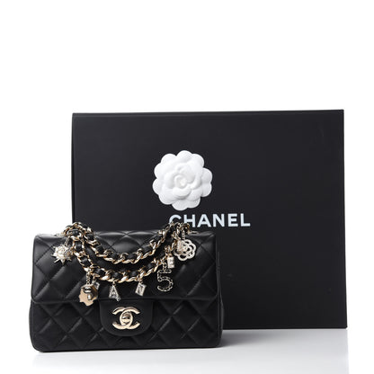 Chanel Lambskin Quilted Mini Coco Charms Rectangular Flap Black 11 of 11