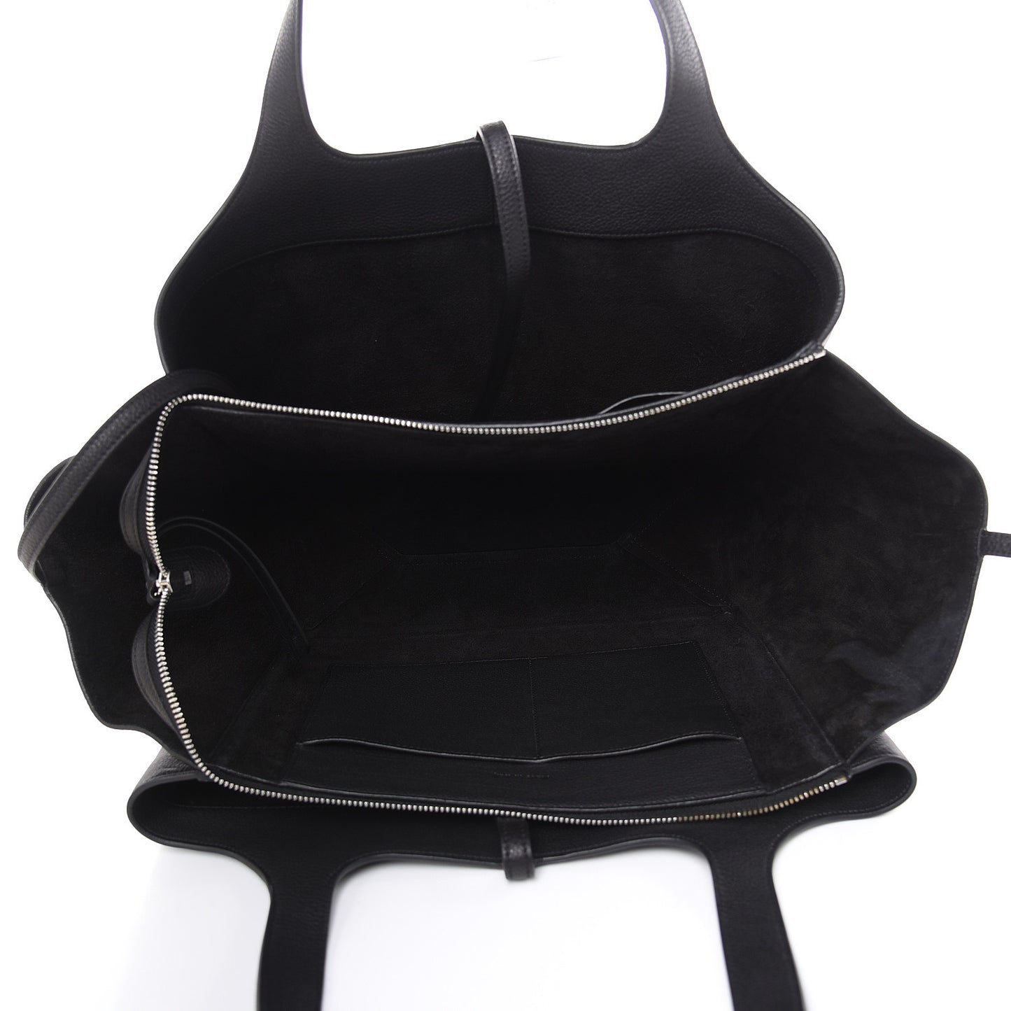 Baby Grained Calfskin Medium Tri-Fold Bag Black