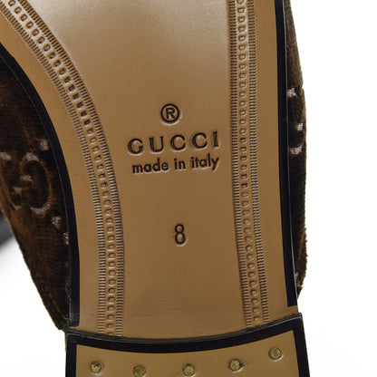 Gucci Velvet GG Monogram Mens Princetown Slippers 8 Brown 6 of 9