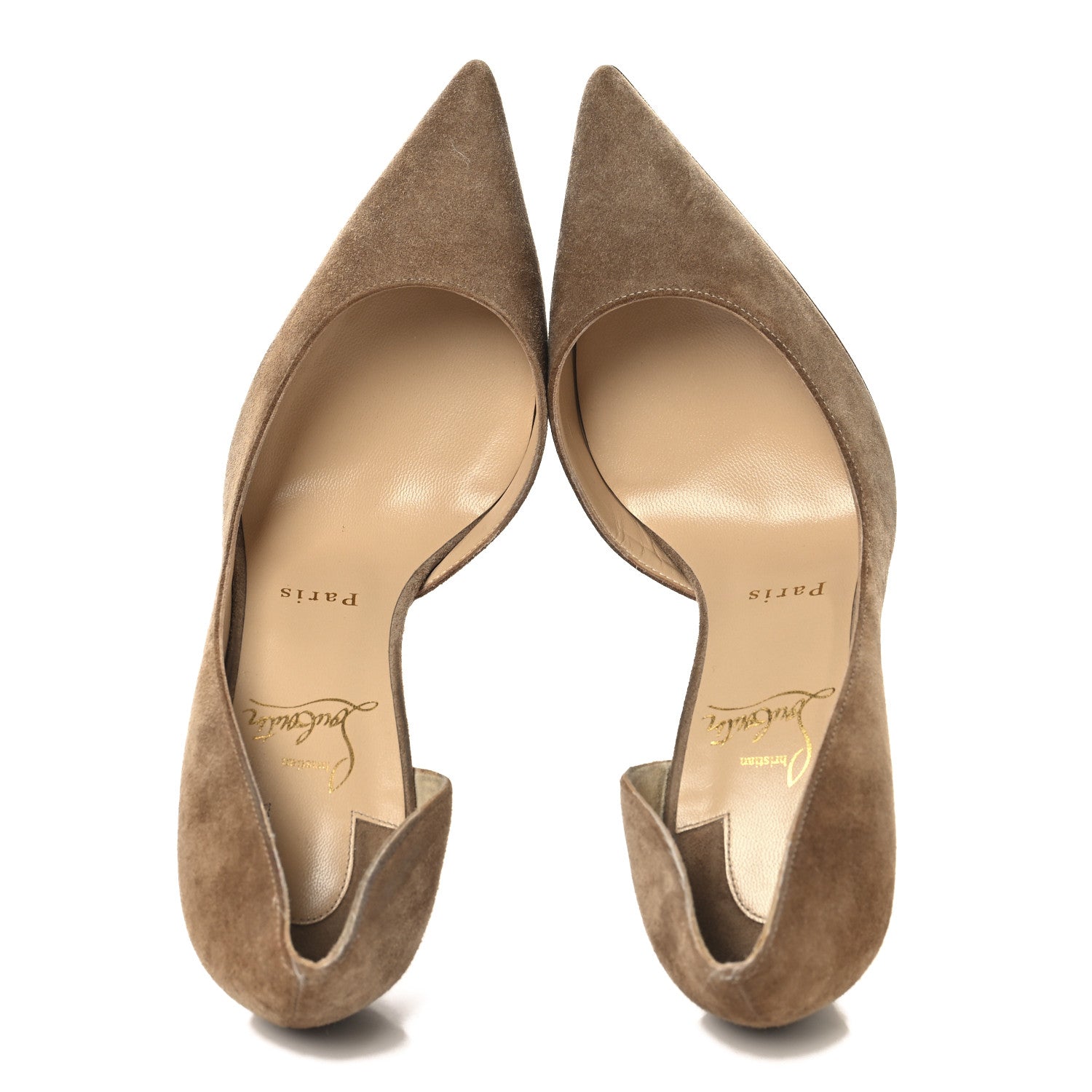 Christian Louboutin Veau Velour Iriza 100 Pumps 37.5 Cappucino 2 of 9