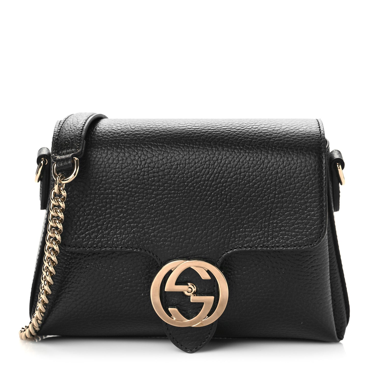 Dollar Calfskin Interlocking G Crossbody Bag Black