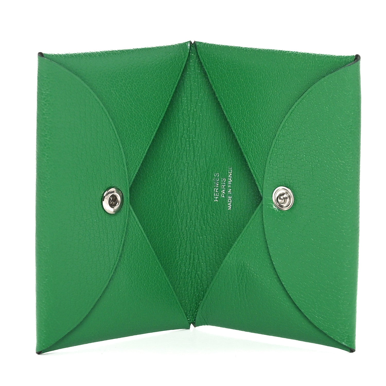 Hermes Evercolor Calvi Card Case Bambou 5 of 10