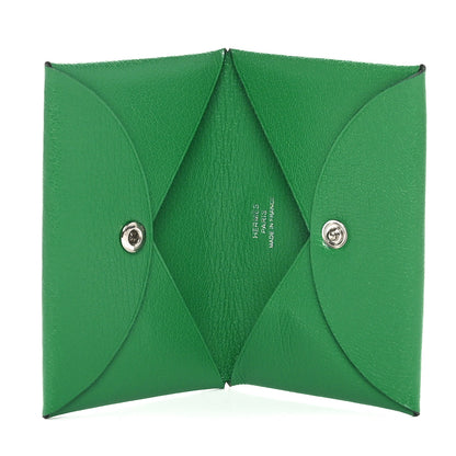 Hermes Evercolor Calvi Card Case Bambou 5 of 10