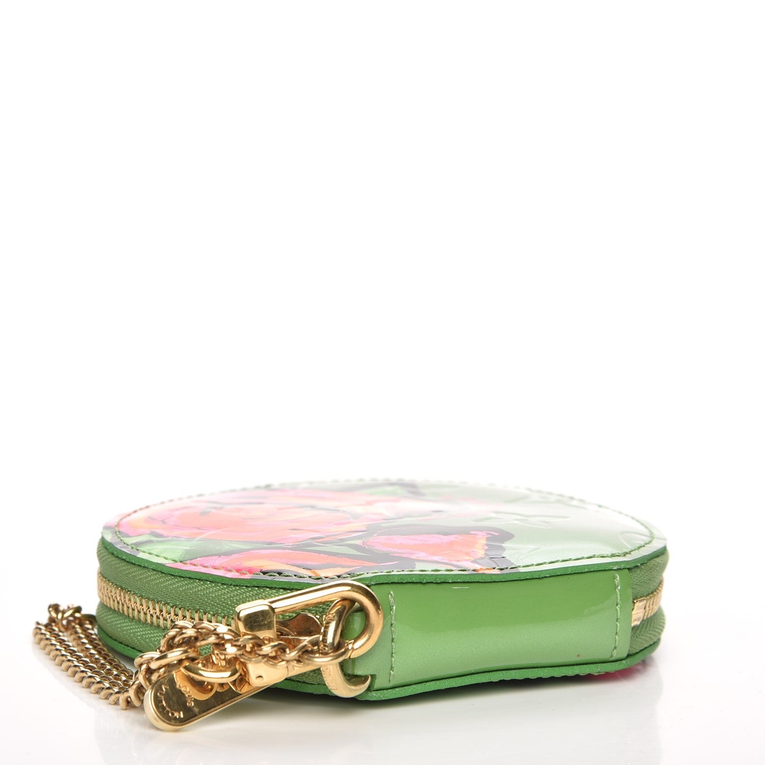 Louis Vuitton Vernis Roses Chapeau Coin Purse Vert Tonic 4 of 8