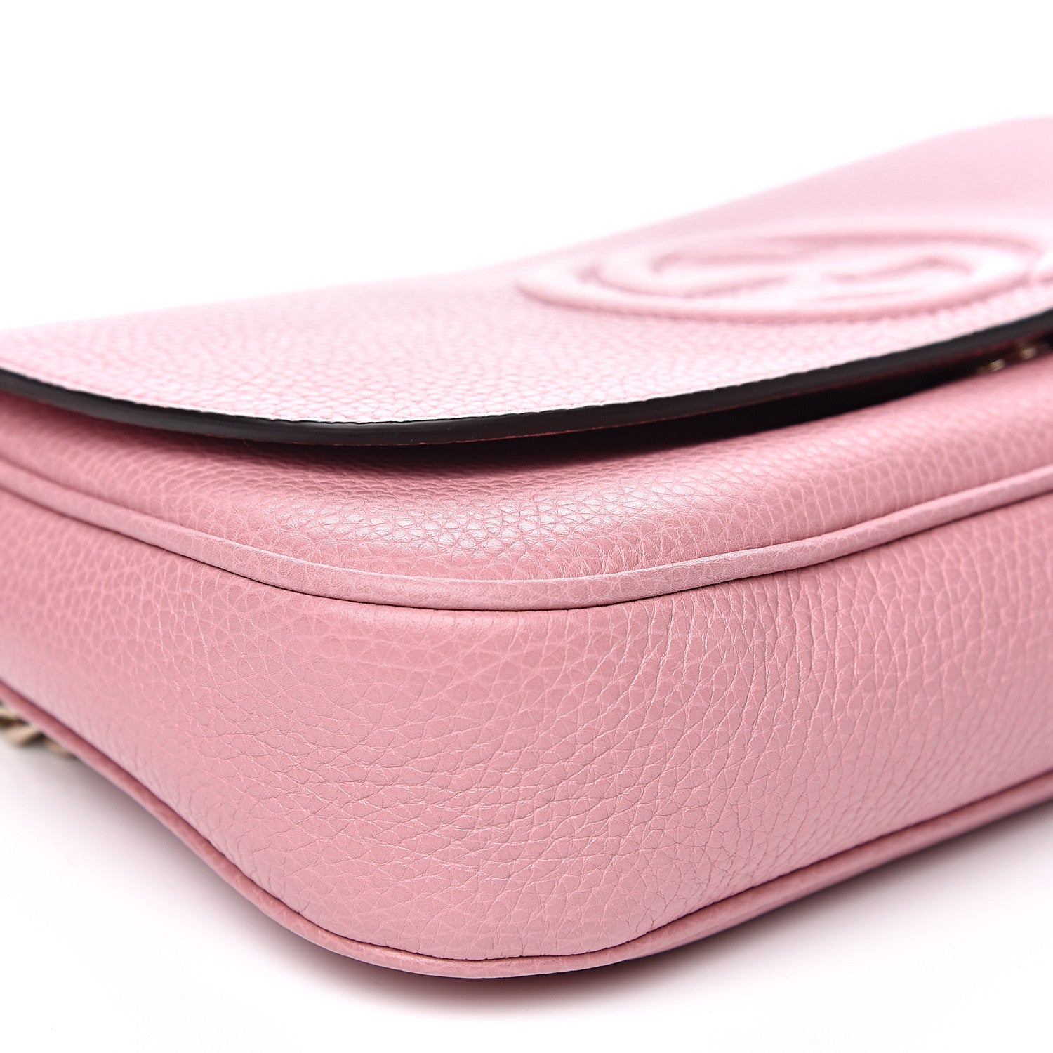 Gucci Pebbled Calfskin Medium Soho Flap Crossbody Pink 8 of 10