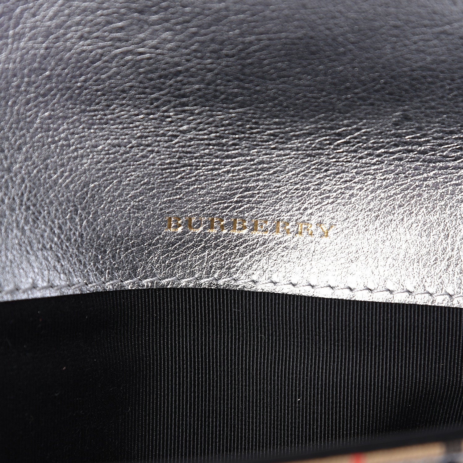 Burberry Canvas Smooth Calfskin 1983 Knight Check Envelope Clutch Silver 6 of 7