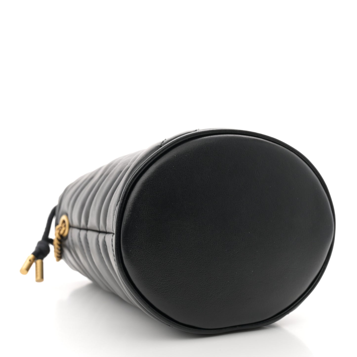 Calfskin Matelasse Mini GG Marmont 2.0 Bucket Bag Black