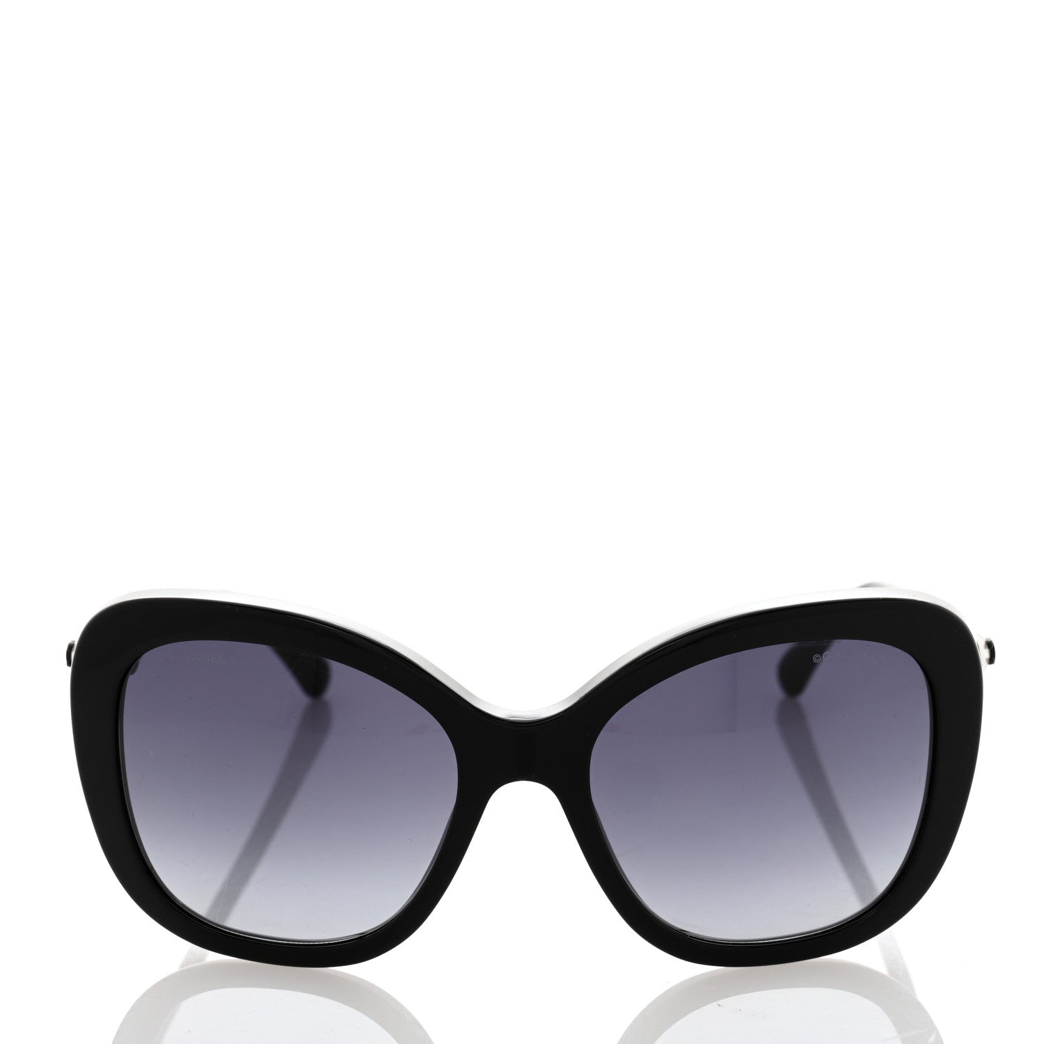 Chanel Acetate Butterfly Winter Pearl Sunglasses 5339-H Black 2 of 8
