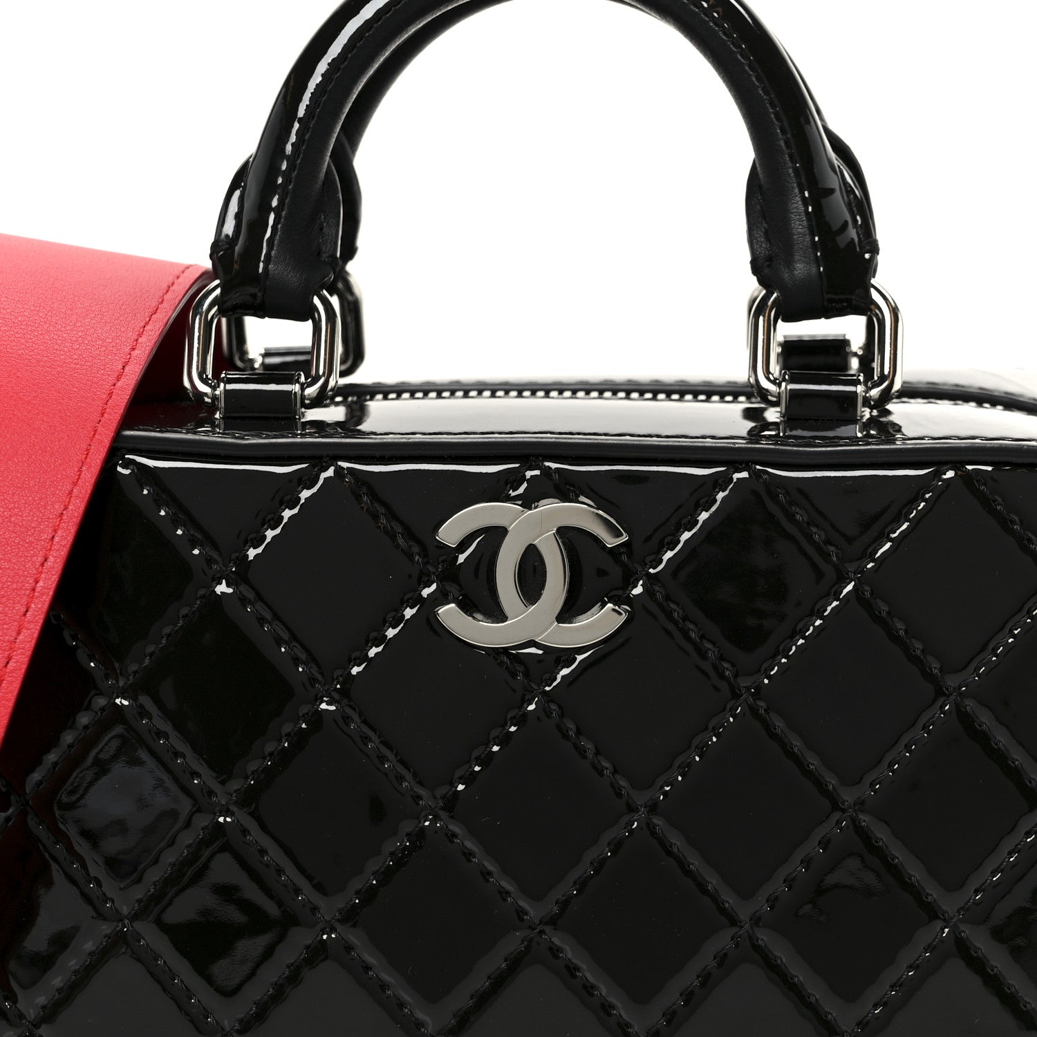 Chanel Patent Quilted Travel Kit Vanity Case Black 1819659