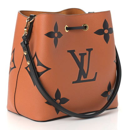 Louis Vuitton Empreinte Monogram Giant Crafty Neonoe MM Caramel Black 2 of 10
