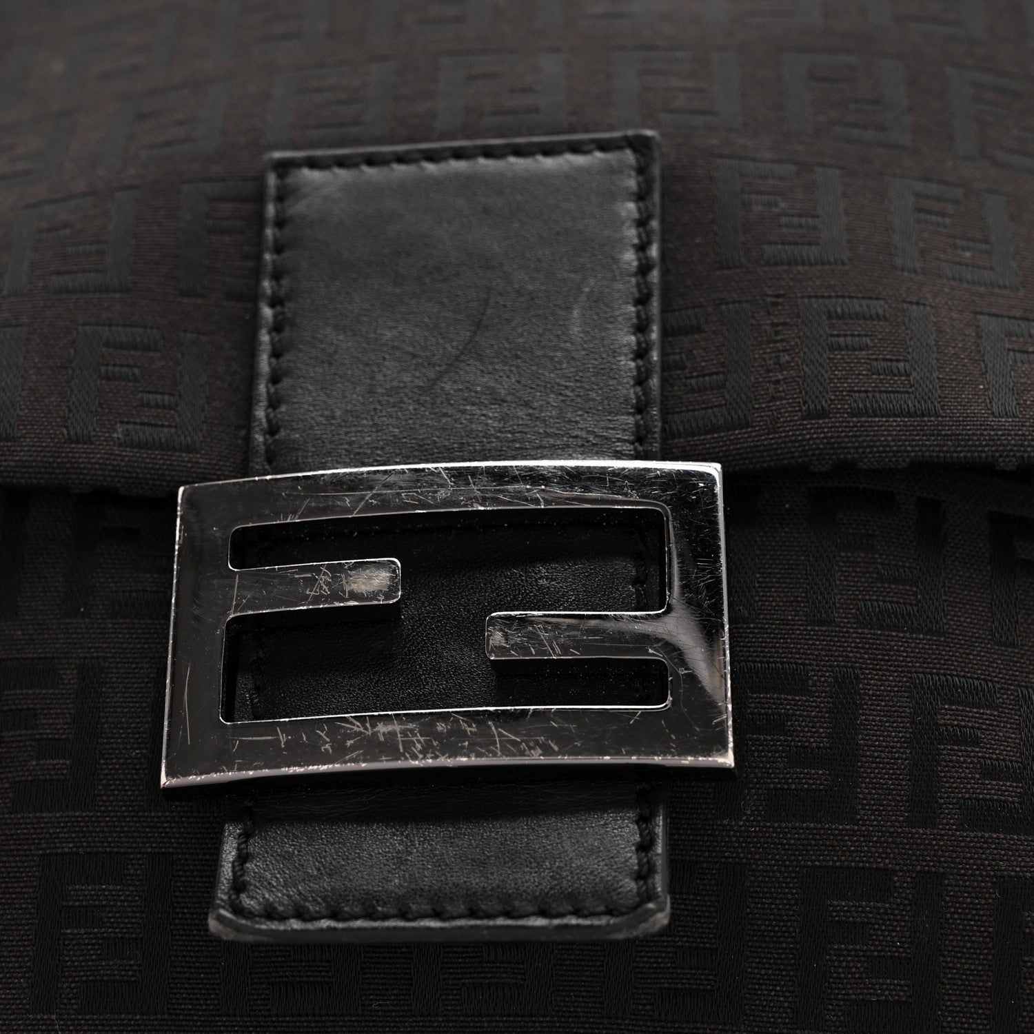 Fendi Zucchino Tube Messenger Bag Black 12 of 13
