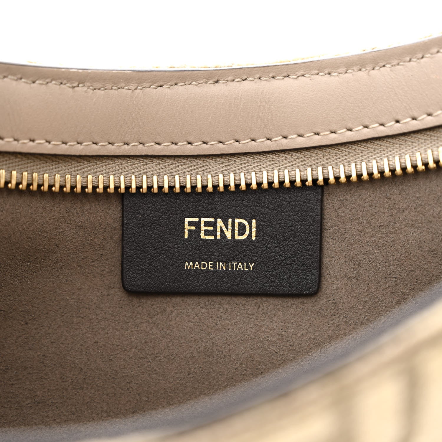 Fendi Chenille Vitello King Plexiglass FF O'Lock Swing Tortora Nuvola 6 of 12